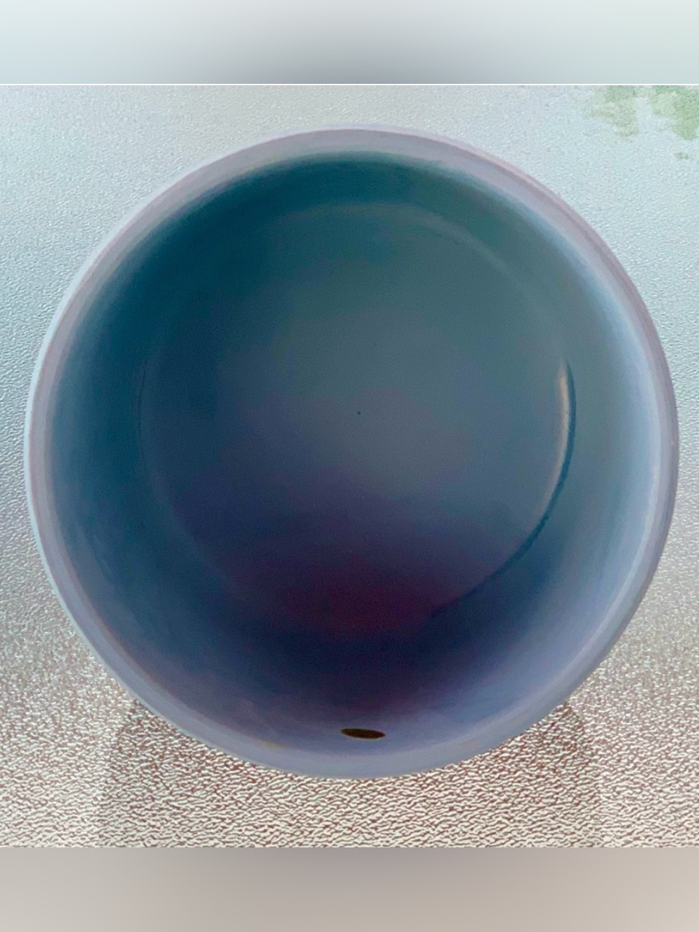 Dusty Blue Whitewashed Round Ceramic Plant Flower Pot, 5"x4" - Picture 4 of 5